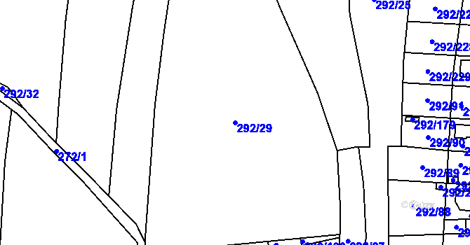 Parcela st. 292/29 v KÚ Vráto, Katastrální mapa