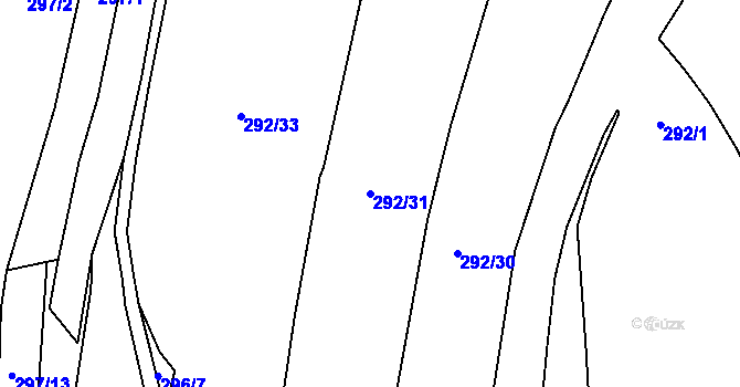 Parcela st. 292/31 v KÚ Vráto, Katastrální mapa