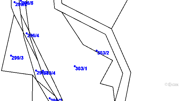 Parcela st. 303/2 v KÚ Vráto, Katastrální mapa