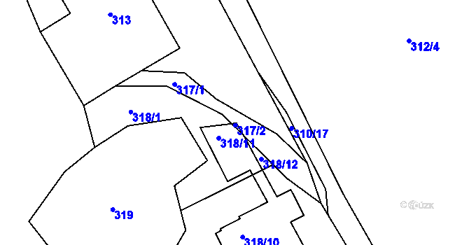 Parcela st. 317 v KÚ Vráto, Katastrální mapa