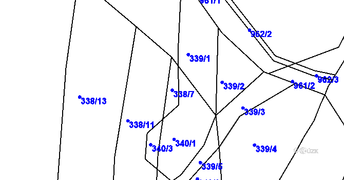 Parcela st. 338/7 v KÚ Vráto, Katastrální mapa
