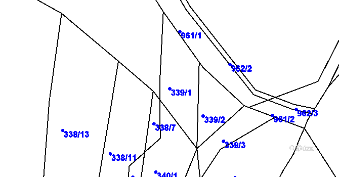 Parcela st. 339/1 v KÚ Vráto, Katastrální mapa