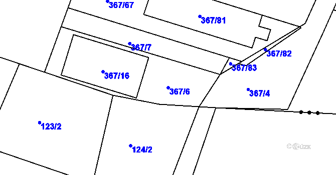 Parcela st. 367/6 v KÚ Vráto, Katastrální mapa