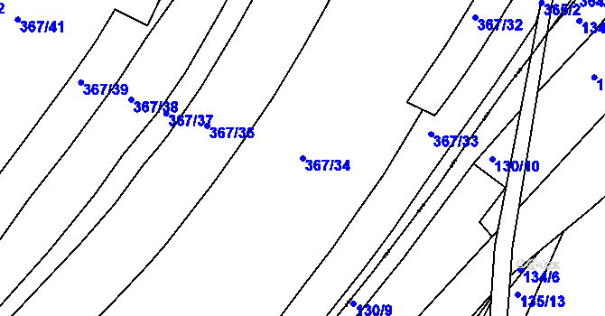 Parcela st. 367/34 v KÚ Vráto, Katastrální mapa