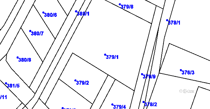 Parcela st. 379/1 v KÚ Vráto, Katastrální mapa