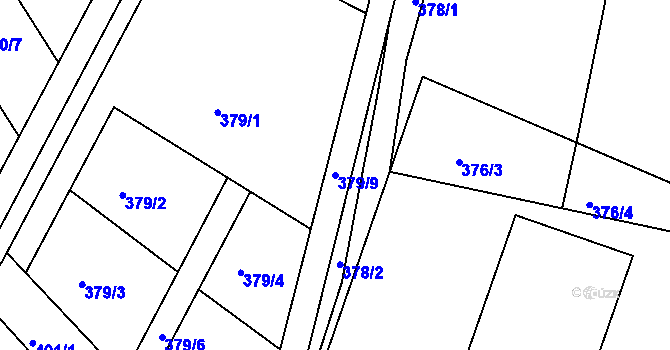 Parcela st. 379/9 v KÚ Vráto, Katastrální mapa