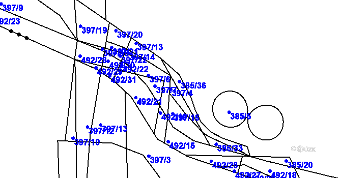 Parcela st. 397/4 v KÚ Vráto, Katastrální mapa