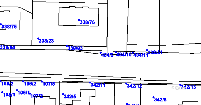 Parcela st. 484/9 v KÚ Vráto, Katastrální mapa