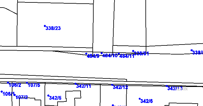 Parcela st. 484/10 v KÚ Vráto, Katastrální mapa