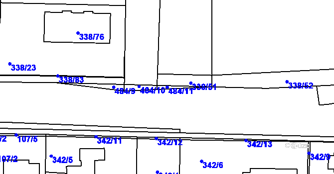 Parcela st. 484/11 v KÚ Vráto, Katastrální mapa