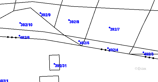 Parcela st. 492/5 v KÚ Vráto, Katastrální mapa