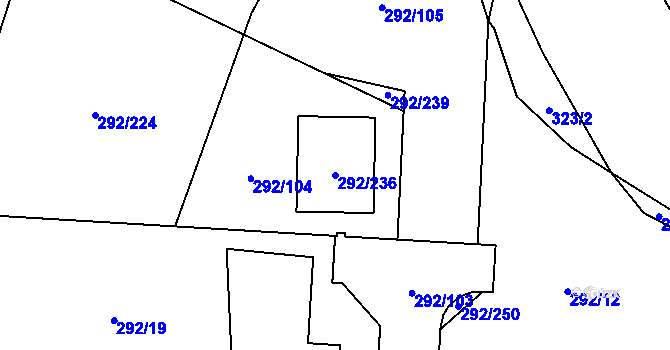 Parcela st. 292/236 v KÚ Vráto, Katastrální mapa
