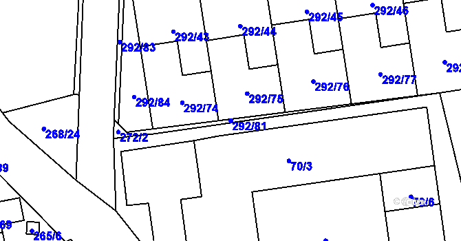 Parcela st. 292/81 v KÚ Vráto, Katastrální mapa