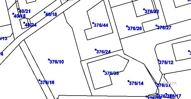 Parcela st. 376/24 v KÚ Vráto, Katastrální mapa