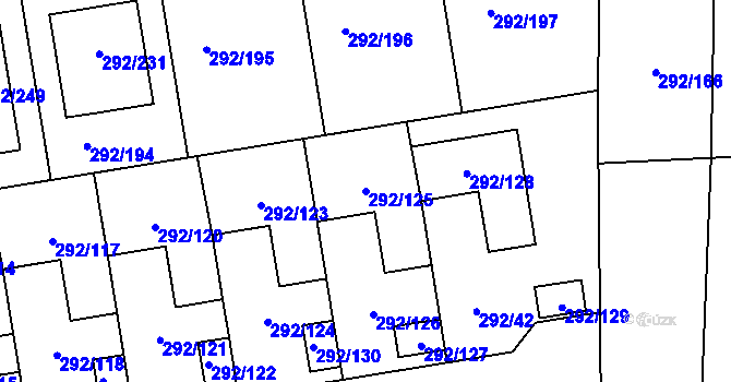 Parcela st. 292/125 v KÚ Vráto, Katastrální mapa