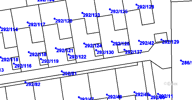 Parcela st. 292/130 v KÚ Vráto, Katastrální mapa