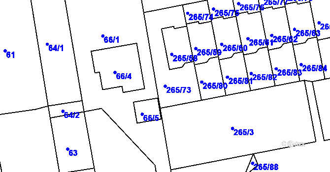 Parcela st. 265/73 v KÚ Vráto, Katastrální mapa
