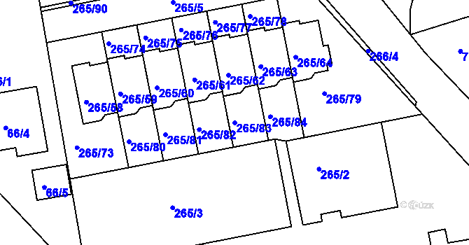 Parcela st. 265/83 v KÚ Vráto, Katastrální mapa