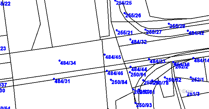 Parcela st. 484/45 v KÚ Vráto, Katastrální mapa