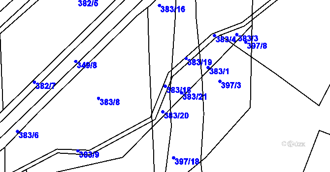 Parcela st. 383/18 v KÚ Vráto, Katastrální mapa