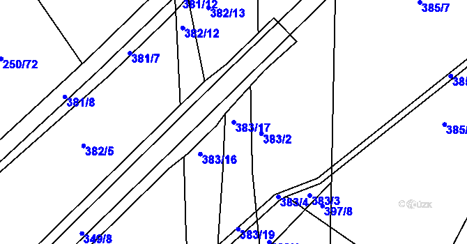 Parcela st. 383/17 v KÚ Vráto, Katastrální mapa