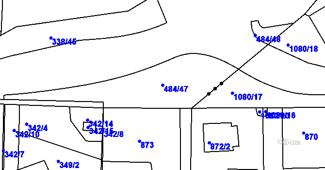 Parcela st. 484/47 v KÚ Vráto, Katastrální mapa