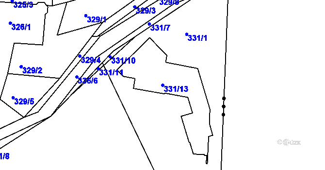 Parcela st. 331/13 v KÚ Vráto, Katastrální mapa