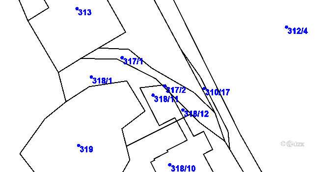 Parcela st. 317/2 v KÚ Vráto, Katastrální mapa