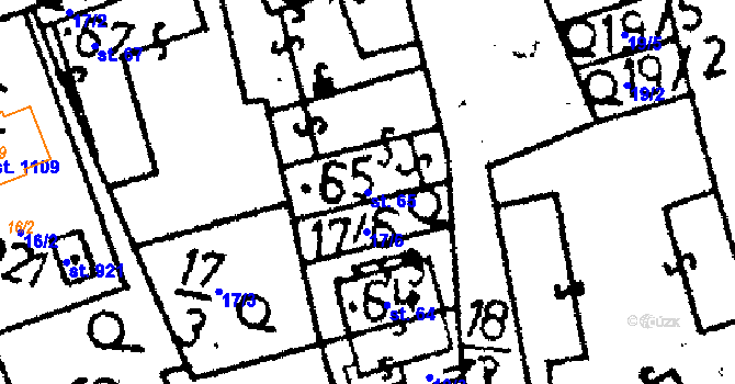 Parcela st. 65 v KÚ Vráž u Berouna, Katastrální mapa