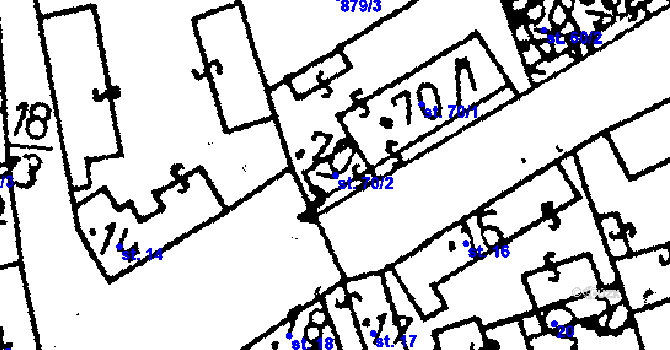 Parcela st. 70/2 v KÚ Vráž u Berouna, Katastrální mapa