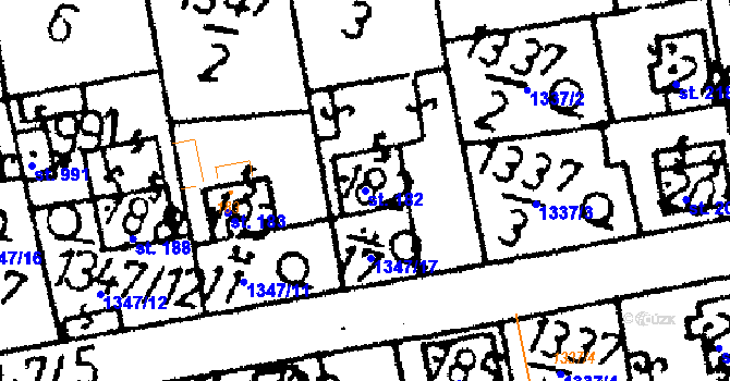 Parcela st. 182 v KÚ Vráž u Berouna, Katastrální mapa