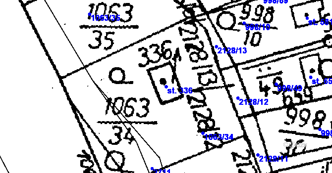 Parcela st. 336 v KÚ Vráž u Berouna, Katastrální mapa
