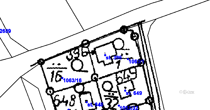 Parcela st. 396 v KÚ Vráž u Berouna, Katastrální mapa