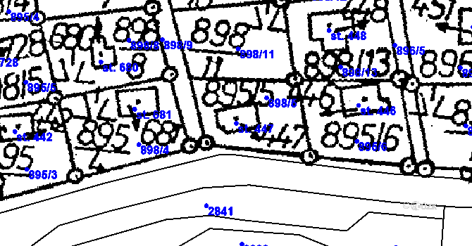 Parcela st. 447 v KÚ Vráž u Berouna, Katastrální mapa