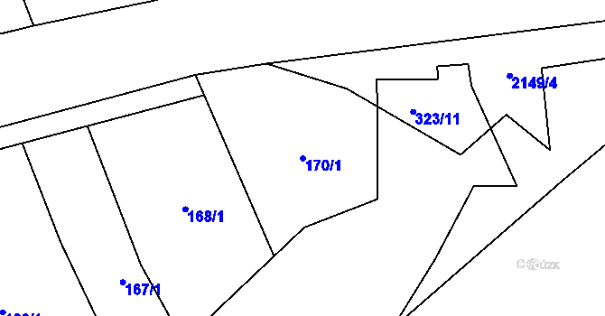 Parcela st. 170/1 v KÚ Vráž u Berouna, Katastrální mapa
