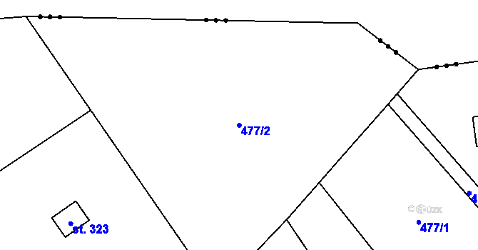 Parcela st. 477/2 v KÚ Vráž u Berouna, Katastrální mapa