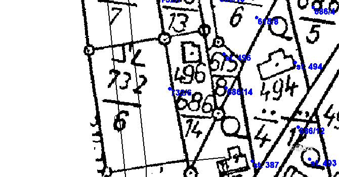 Parcela st. 732/6 v KÚ Vráž u Berouna, Katastrální mapa