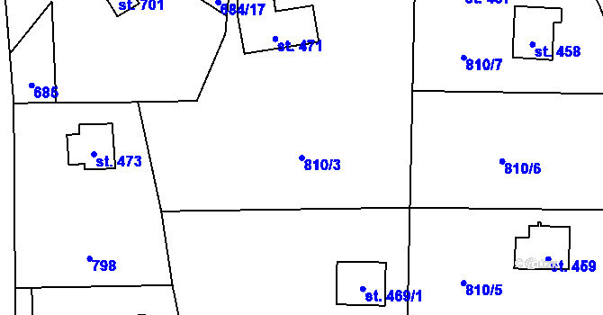 Parcela st. 810/3 v KÚ Vráž u Berouna, Katastrální mapa