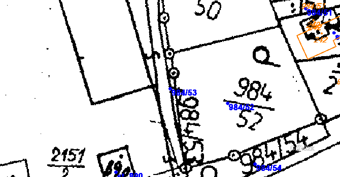 Parcela st. 984/53 v KÚ Vráž u Berouna, Katastrální mapa