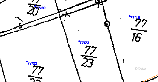 Parcela st. 77/23 v KÚ Vráž u Berouna, Katastrální mapa