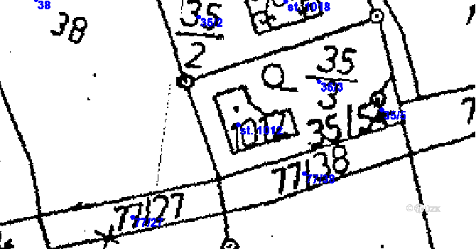 Parcela st. 1012 v KÚ Vráž u Berouna, Katastrální mapa