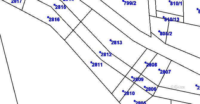 Parcela st. 2812 v KÚ Vráž u Berouna, Katastrální mapa