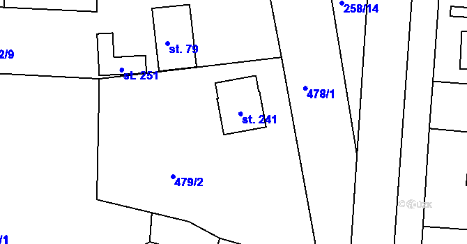 Parcela st. 78/1 v KÚ Vráž u Písku, Katastrální mapa