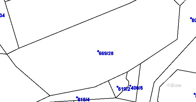 Parcela st. 669/28 v KÚ Vráž u Písku, Katastrální mapa
