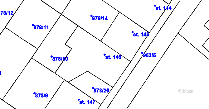 Parcela st. 146 v KÚ Vražkov, Katastrální mapa