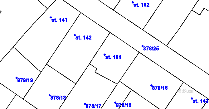 Parcela st. 161 v KÚ Vražkov, Katastrální mapa