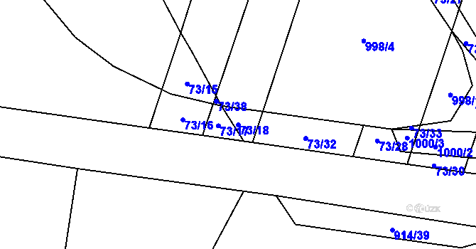 Parcela st. 73/18 v KÚ Vražkov, Katastrální mapa