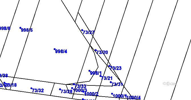 Parcela st. 73/20 v KÚ Vražkov, Katastrální mapa
