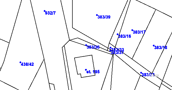 Parcela st. 383/36 v KÚ Vražkov, Katastrální mapa