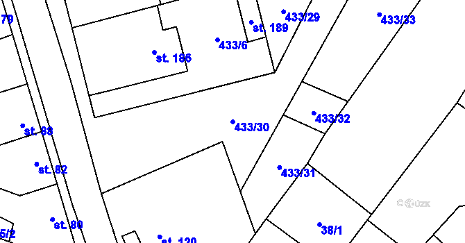 Parcela st. 433/30 v KÚ Vražkov, Katastrální mapa